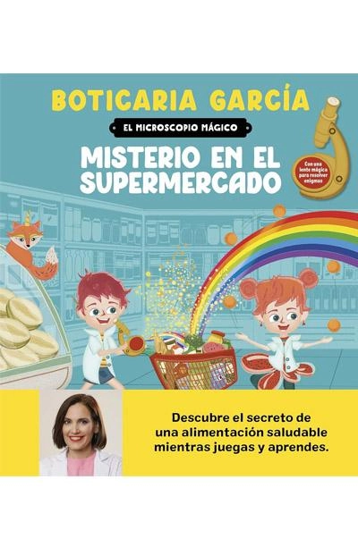 Portada de El microscopio mágico. Misterio en el supermercado, libro de Boticaria García